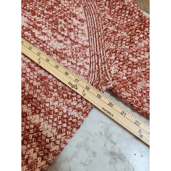 Universal Thread Red Rust White Chunky Crew Long Sleeve Pullover‎ Sweater Size L - Picture 5 of 6